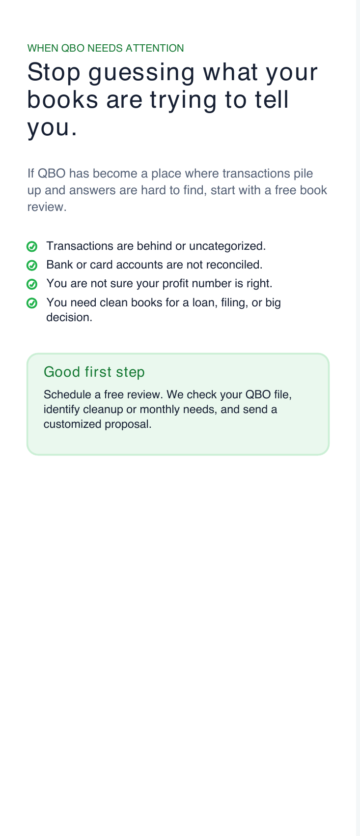 Exterior fold-in panel of ANB.TAX QuickBooks Online brochure